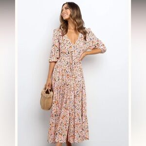 Petal & Pup Floral Maxi Dress in Blush with Multicolor Print